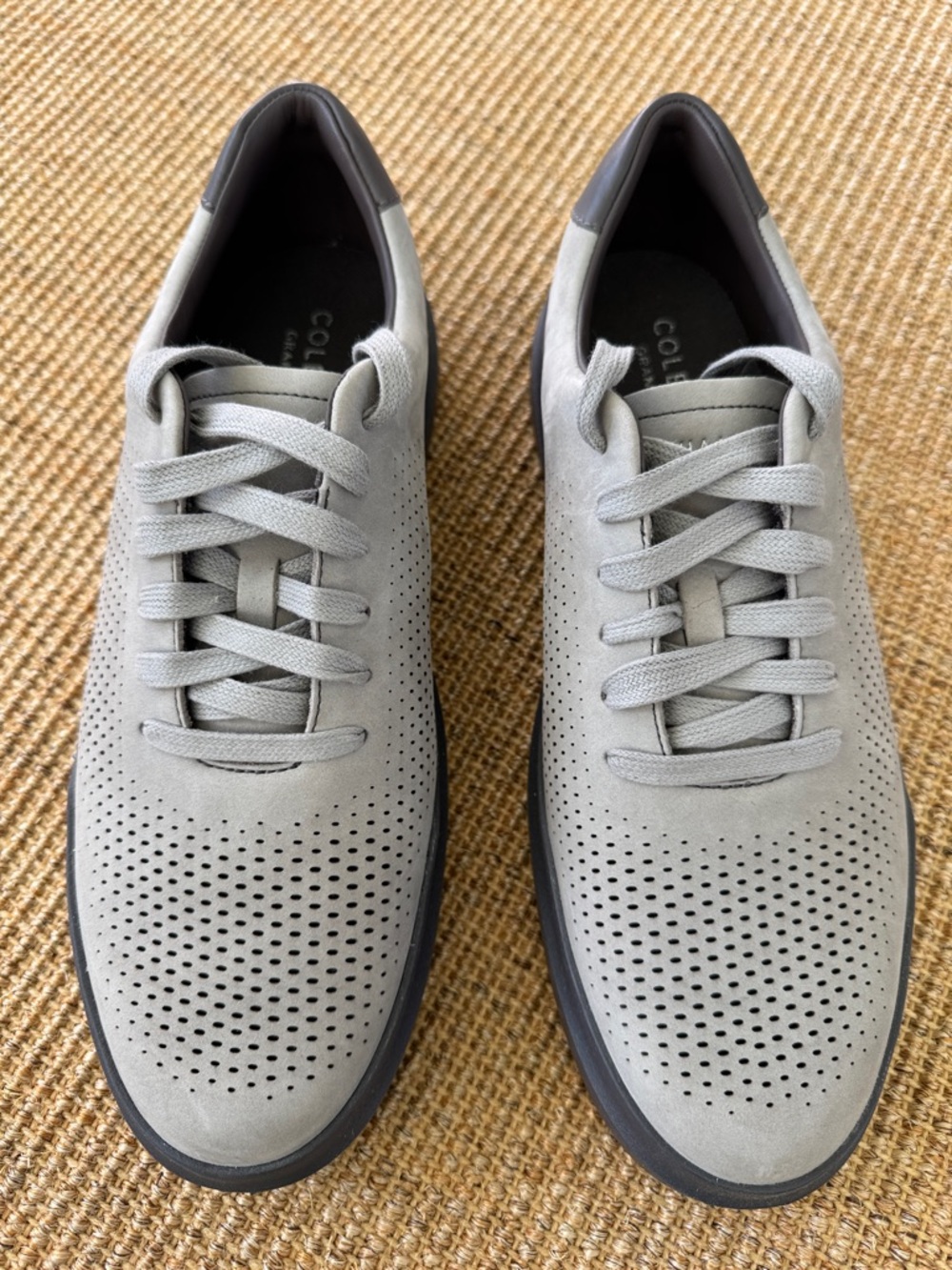NEVER WORN!  Cole Haan Light Gray Perforated Men's Lace-Up Sneakers